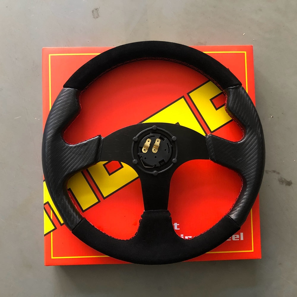 Volante Racing MOMO Preto & Amarelo - Universal