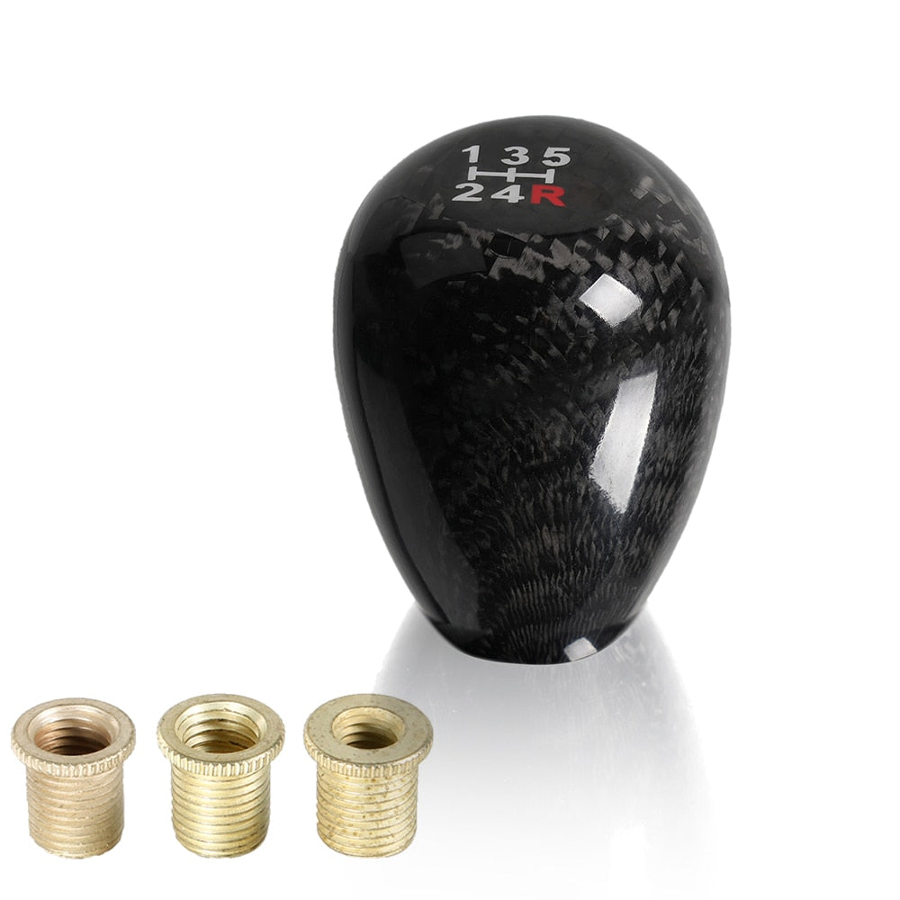 Manopla Black Tuning 5 & 6 Marchas Fibra de Carbono - Universal