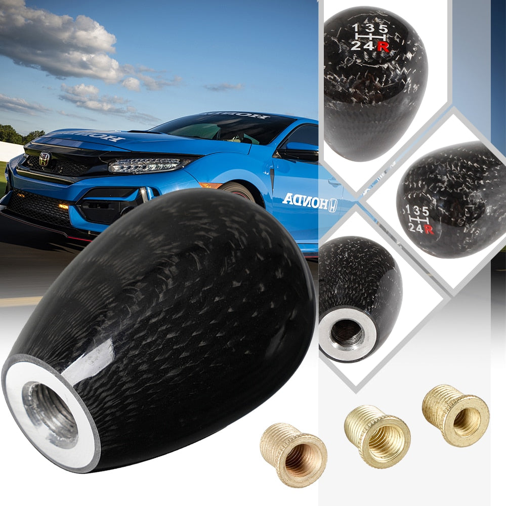 Manopla Black Tuning 5 & 6 Marchas Fibra de Carbono - Universal