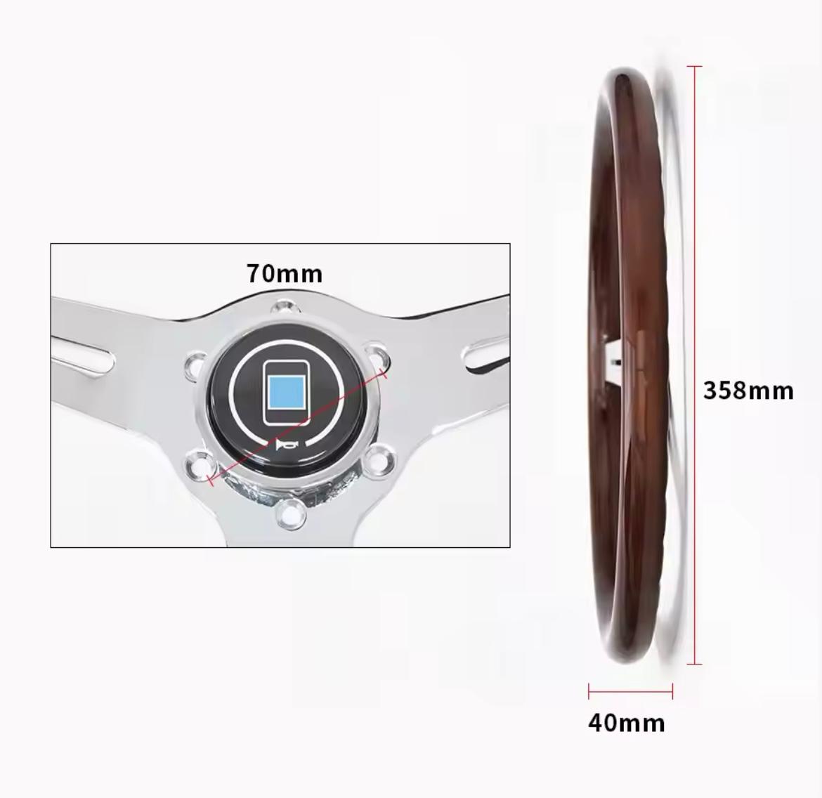 Volante NARDI Torino Madeira & Cromado