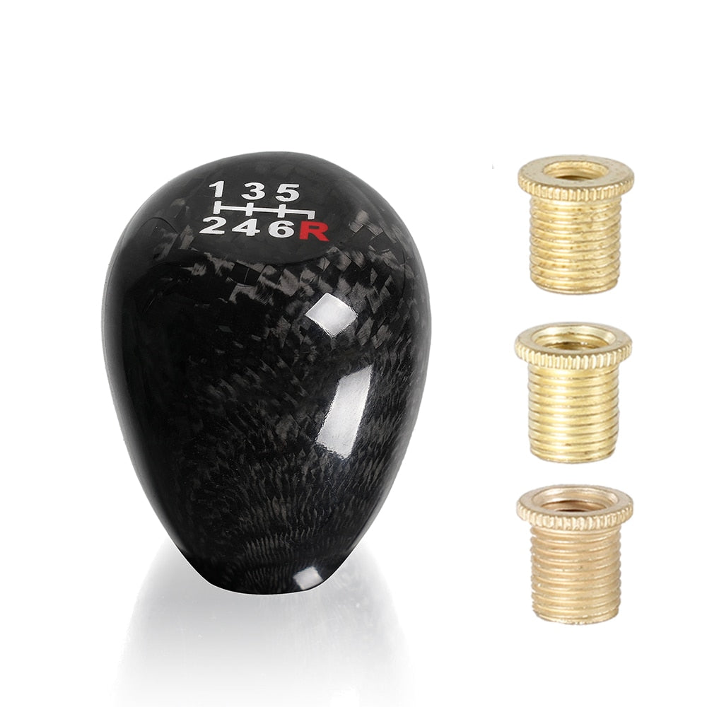 Manopla Black Tuning 5 & 6 Marchas Fibra de Carbono - Universal